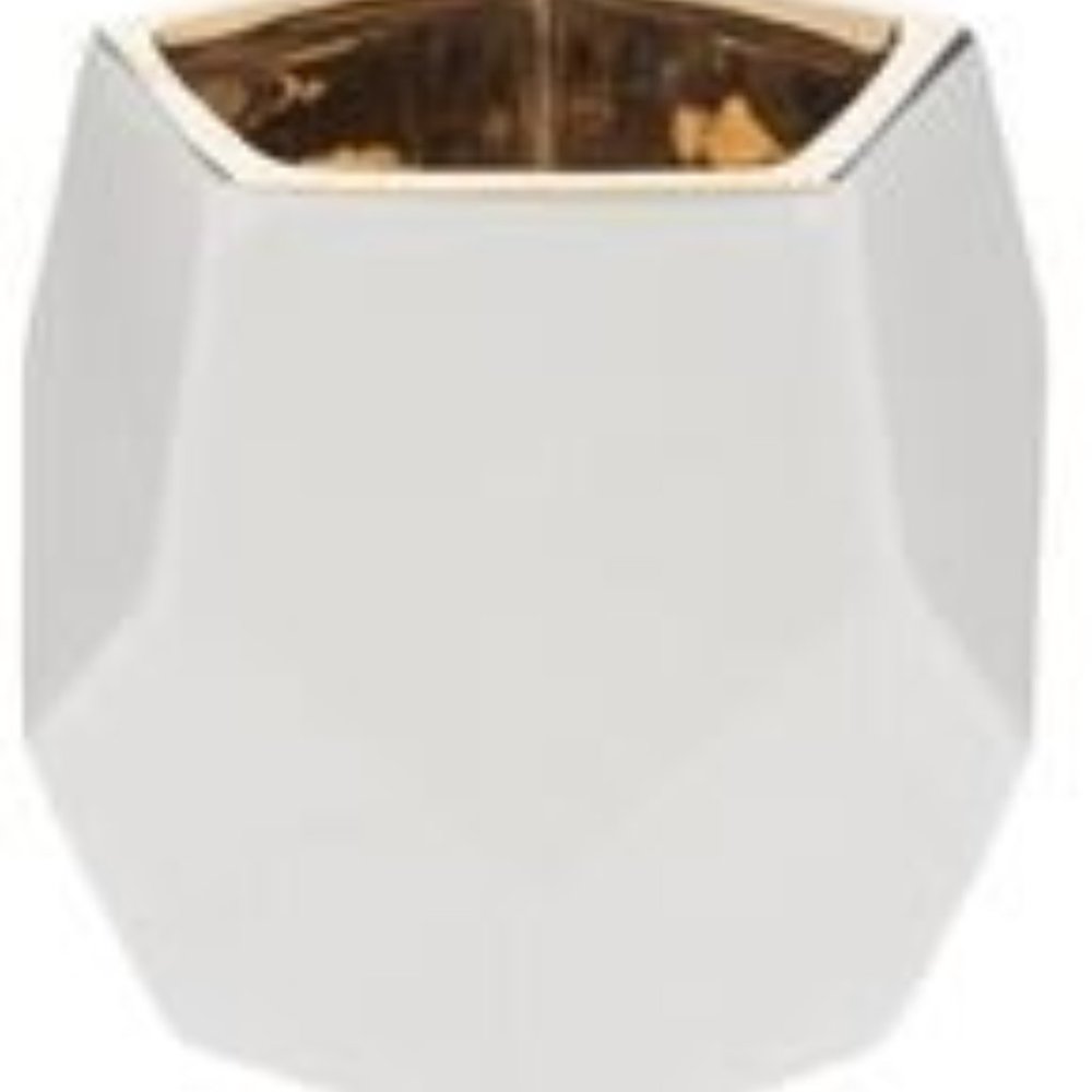 White and Gold Geometric Candle Holder